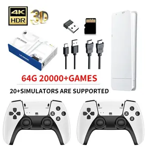 M15 2026 New 64GB Game Stick 20000+ Retro Games Dual Wireless Controllers HDMI TV