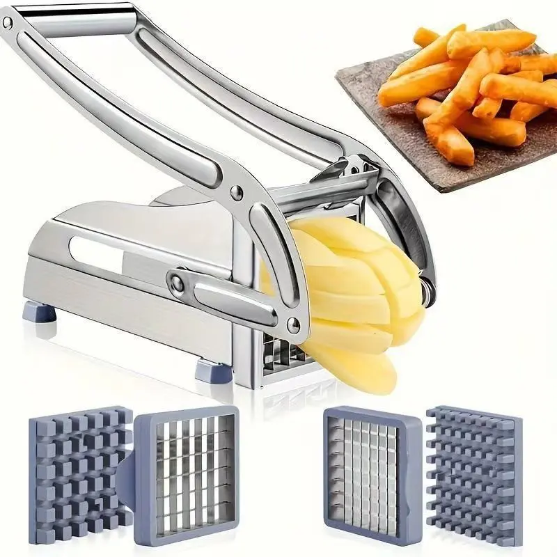 French Fry Cutter for Potatoes, Potato Cutter for Fries, Professional Grade, Durable Stainless Steel, Easy Lever Operation, Fast Cutting, Ideal for Family Meals, Parties and Batch Food Prep, Vegetable Cutter