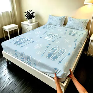 3PCS Sports Equipment Fitted Sheet Set, Ultra-Stretchy, Wrinkle Resistant & Washable, Mattress Cover for Bedroom Hotel Homestay, Holiday Gift