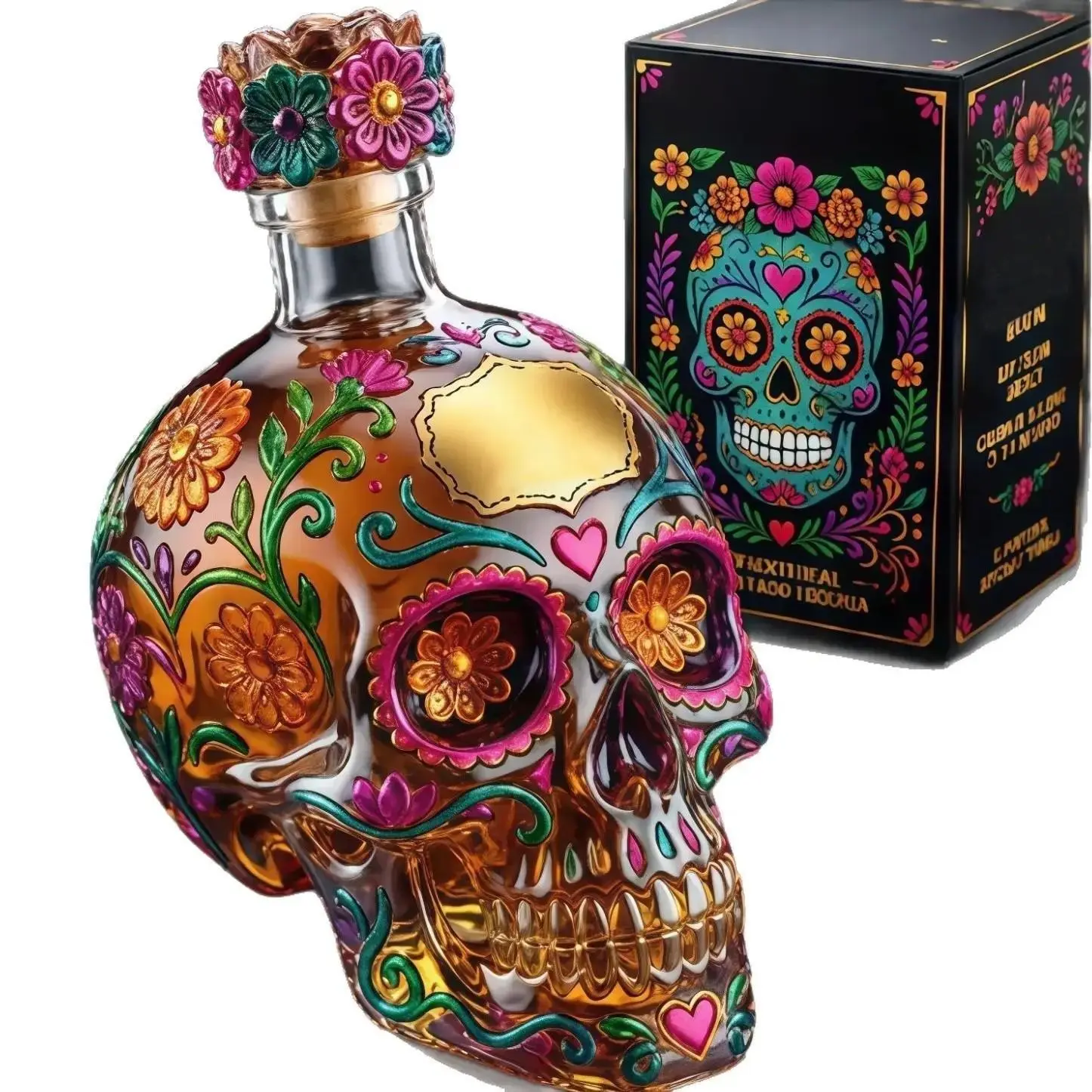 New Halloween Skull Whiskey Bottle, 350ML Skull Decanter, Unique Spirits Glassware, Perfect for Parties & Gifts, Novelty Drinkware