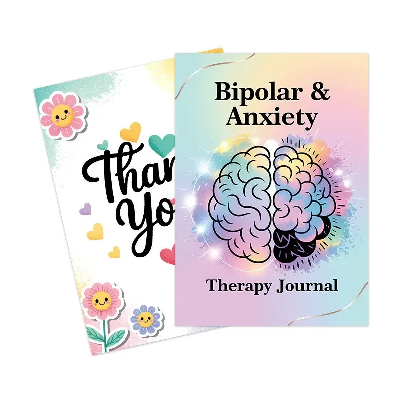 Bipolar & Anxiety Therapy Journal, Mental Health Healing Notebook, Emotional Wellness Planner, Self-Care Tool for Bipolar Disorder & Anxiety