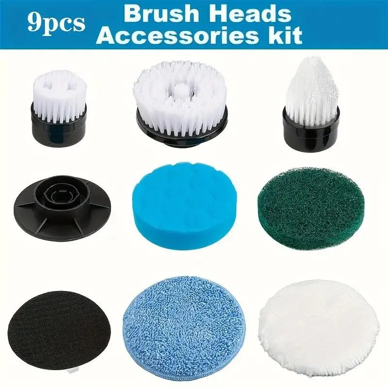 18pcs Replacement Brush Head Accessories Kit, Scrub Brush Refills, Suitable for Electric Rotating Washer, Cleaning Parts, Cleaning Supplies