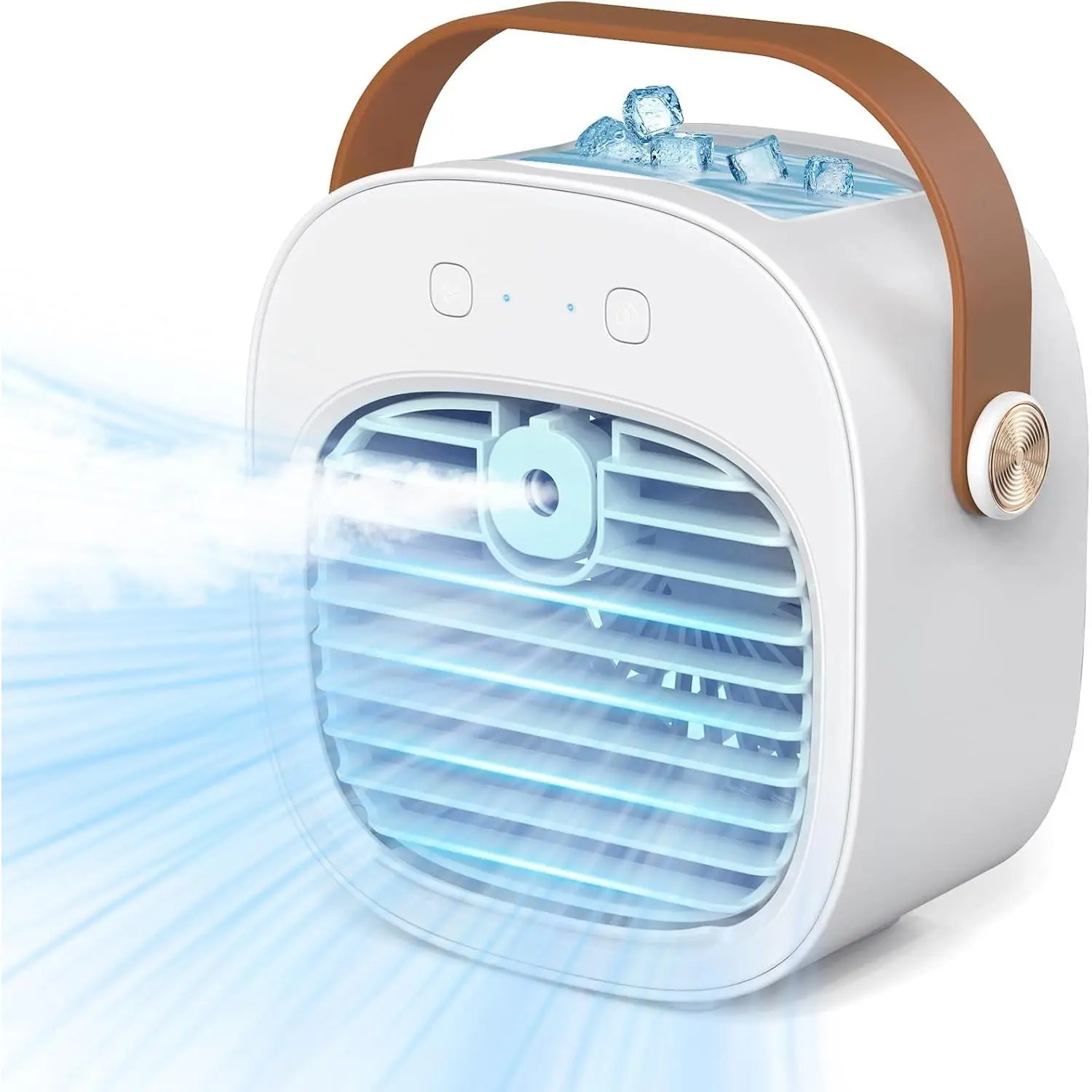 Portable Air Conditioner -5200mAh Rechargeable Mini Air Conditioner with 3 Speed Settings, 5-10 Hours Runtime,Quiet Desk Cooling Fan, Personal Air Cooler for Home, Bedroom, Travel, Office, Outdoor