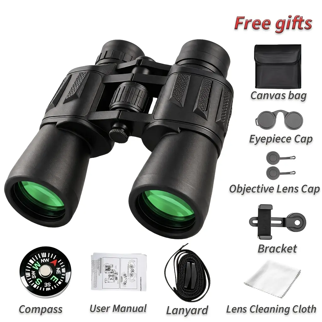 10x50 Adult Binoculars, High-Power Binoculars, Ideal For Bird Watching, Hunting, Hiking, Concerts, Travel And Theater.