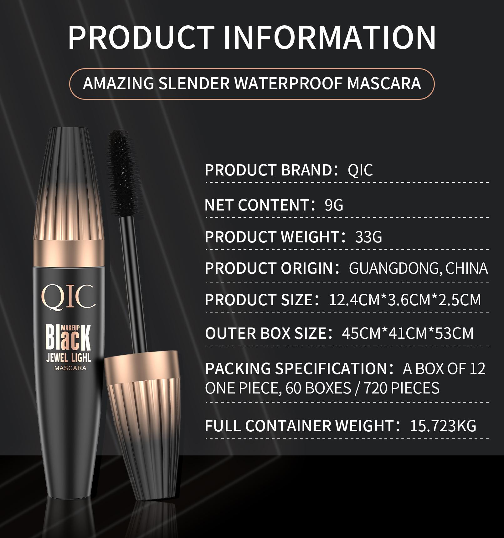 4D Waterproof Q835 Mascara - Single Item, Large Size, Encrypted Brush, Long-Lasting, Thickening, Curling, Smudge-Proof Beauty Cosmetic for Eye Enhancement, Durable Makeup Tool