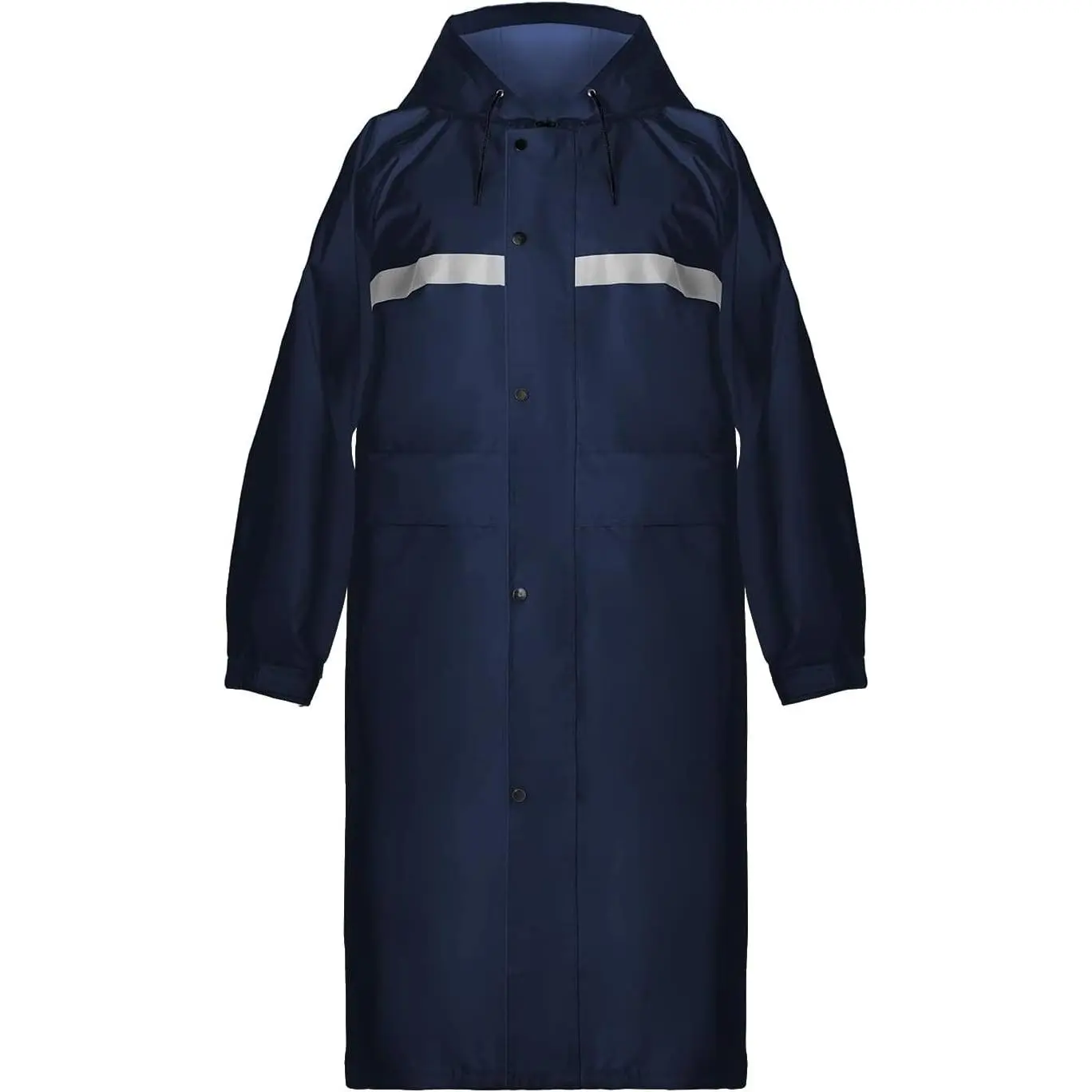 Unisex Knee-Length Hooded Raincoat with Reflective Strips - Safety, Waterproof Emergency Jacket Poncho for Outdoor Activities, All Weather Adults