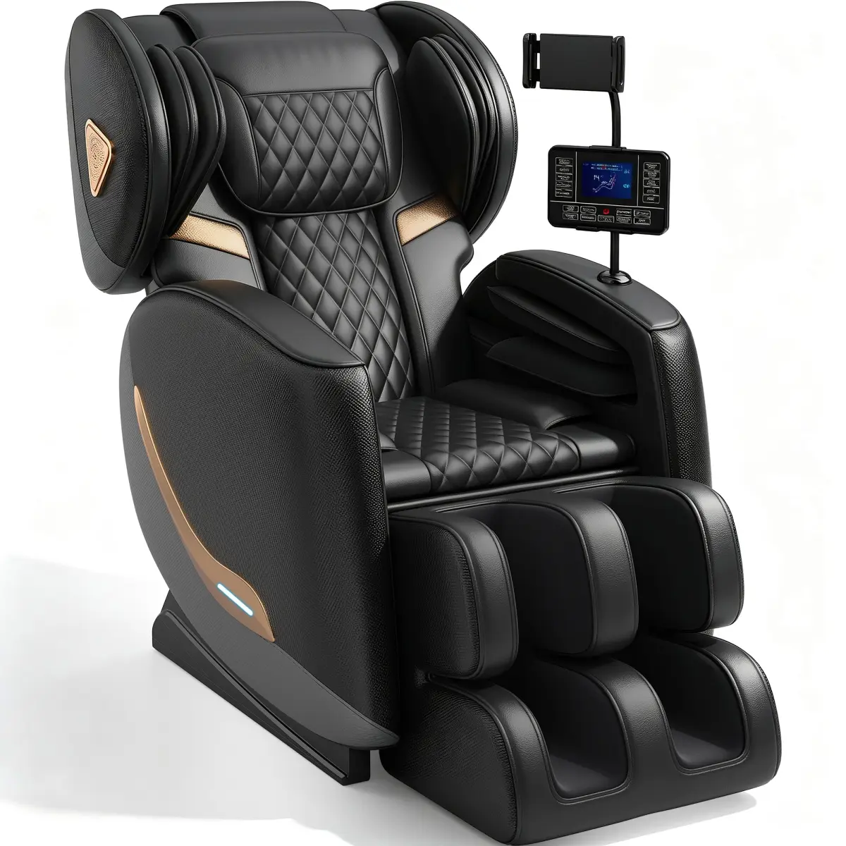 Recliner Massage Chair Full Body, Zero Gravity Massage Chairs, 10 Fix Rollers, Airbags, Heating, Foot Massage, Auto Modes, Bluetooth Speaker and Touch Control Screen for Home and Office,Black