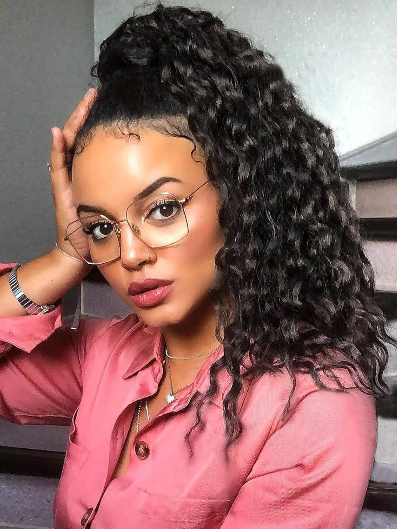 Ponytail Extension, 14 Inch Curly Wave Textures Drawstring Ponytail, Cilp In Hair Pony Tail, Synthetic Hairpiece for Women