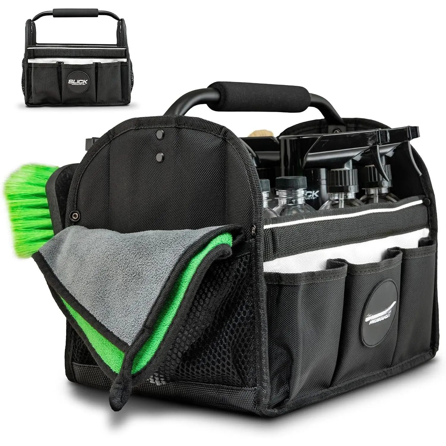 Mobile Detailing Storage  –  Wash Organizer Tote for Detailing Supplies, Tools & Cleaning  – Heavy-Duty Portable Storage with Carry Handle