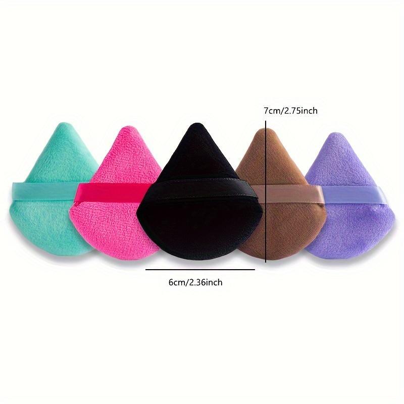 Double-sided Triangle Shaped Plush Makeup Puff, Triangle Powder Puff, 5 Counts/set Soft Makeup Puff, Beauty Puff, Professional Makeup Tool for Women & Girls Daily Use