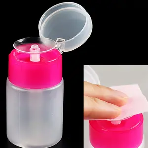Nail Polish Pump Bottle, Lid Refillable Container, Suitable for Cleanser, Toner, Lip & Eye Remover, Portable Travel, Leak-Proof Design