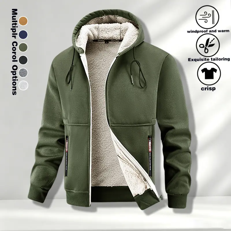 Winter new thick coat men's outdoor sports and leisure thick hooded jacket top
