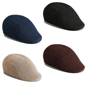 Men's Breathable Mesh Beret, Adjustable Flat Cap, UPF50+ Sun Protection, Breathable Mesh Duckbill Beret, Head Circumference 56-58cm, Everyday Versatile Style summervibes☀️