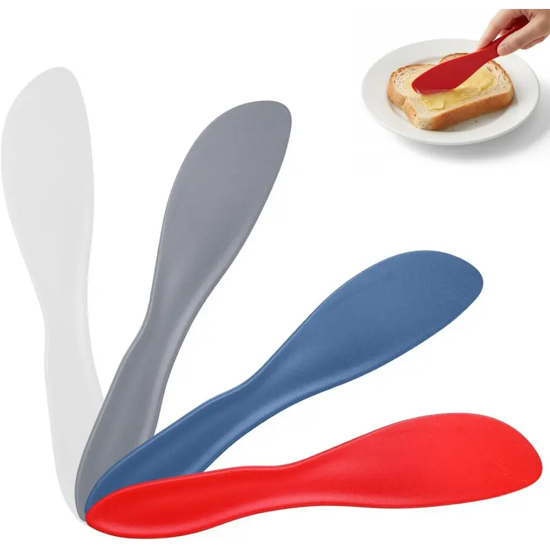 4 Pcs Plastic Butter Knife Spreader, Multi Purpose Butter Knife Spreader Versatile Kitchenware Kitchen Frosting Knives Sets Spreaders for Cheese Cream Icing, 7 x 1.4 Inch