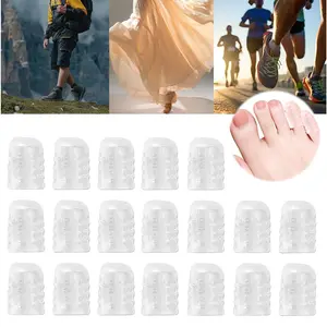 30 Pcs Clear Silicone Toe Sleeves, Breathable Anti-Friction Toe Protectors, Reusable Gel Toe Covers for Corns, Calluses, Blisters and Ingrown Toenails for Men Women