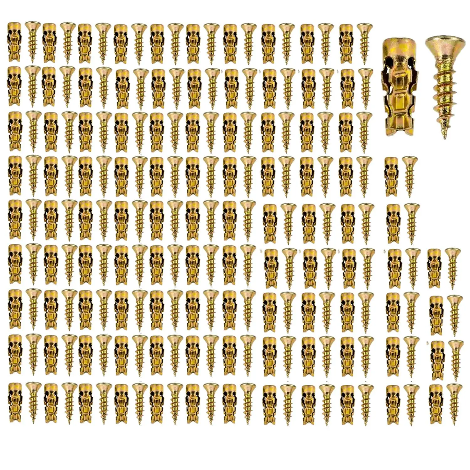 100PCS 6×14mm Metal Short Expansion Screw Kit, Cabinet Hinge Repair Expansion Anchors & Screws, Stripped Thread Hole Restoration Fastener Set, Heavy‑Duty Metal Dowels for Loose Cabinet Door, Wood, Tile, Stone, Concrete Wall, Expansion Bolt Kit