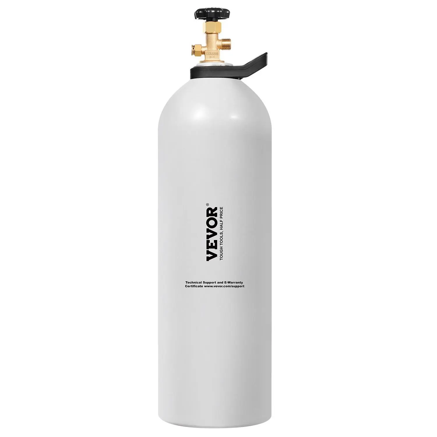 VEVOR 20 lbs Aluminum Alloy CO2 Tank, New Spray-Coated Cylinder with CGA320 Valve, Adjustable Pressure Handle, DOT TC Approved for Draft Beer Dispensing, Soda Makers