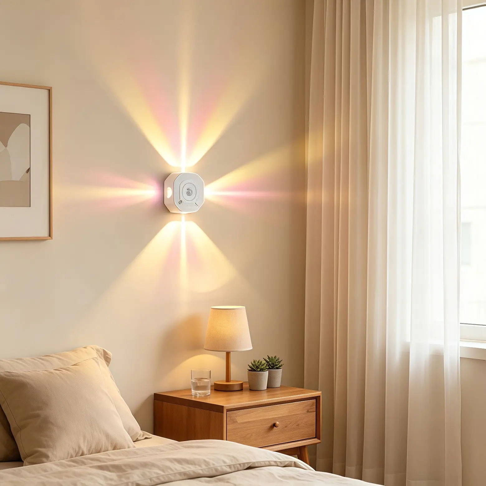 2/4 Pack Magnetic Cat Eye Lights, RGB Motion Sensor, No Drilling, Four-Headed, Night Light, Home Lighting, Bedroom, Hallway, Staircase, Closet