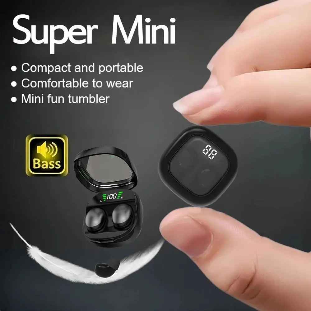 Mini Wireless Bluetooth Earbuds - Waterproof, Dustproof, HIFI Sound, Noise Isolation, Lightweight, Fashionable, Volume Control, for Sleep & Sports, Charging Function, Travel & Fitness Electronic Gadget Accessories Gift