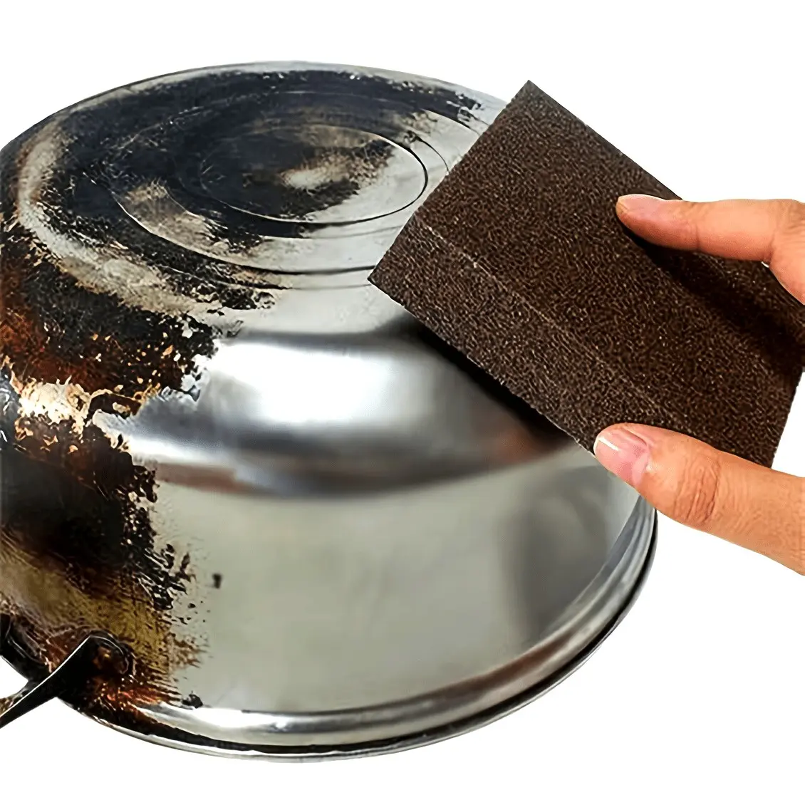 3/6/10 Piece Abrasive Cleaning Brush, Pot Bottom Cleaner Sponge, Rust Remover Sponge, Dish Soap Sponge Block, Strong Degreaser, Cleaning Tools, Kitchen Sponge, Scrub Sponge, Household Cleaning Sponges