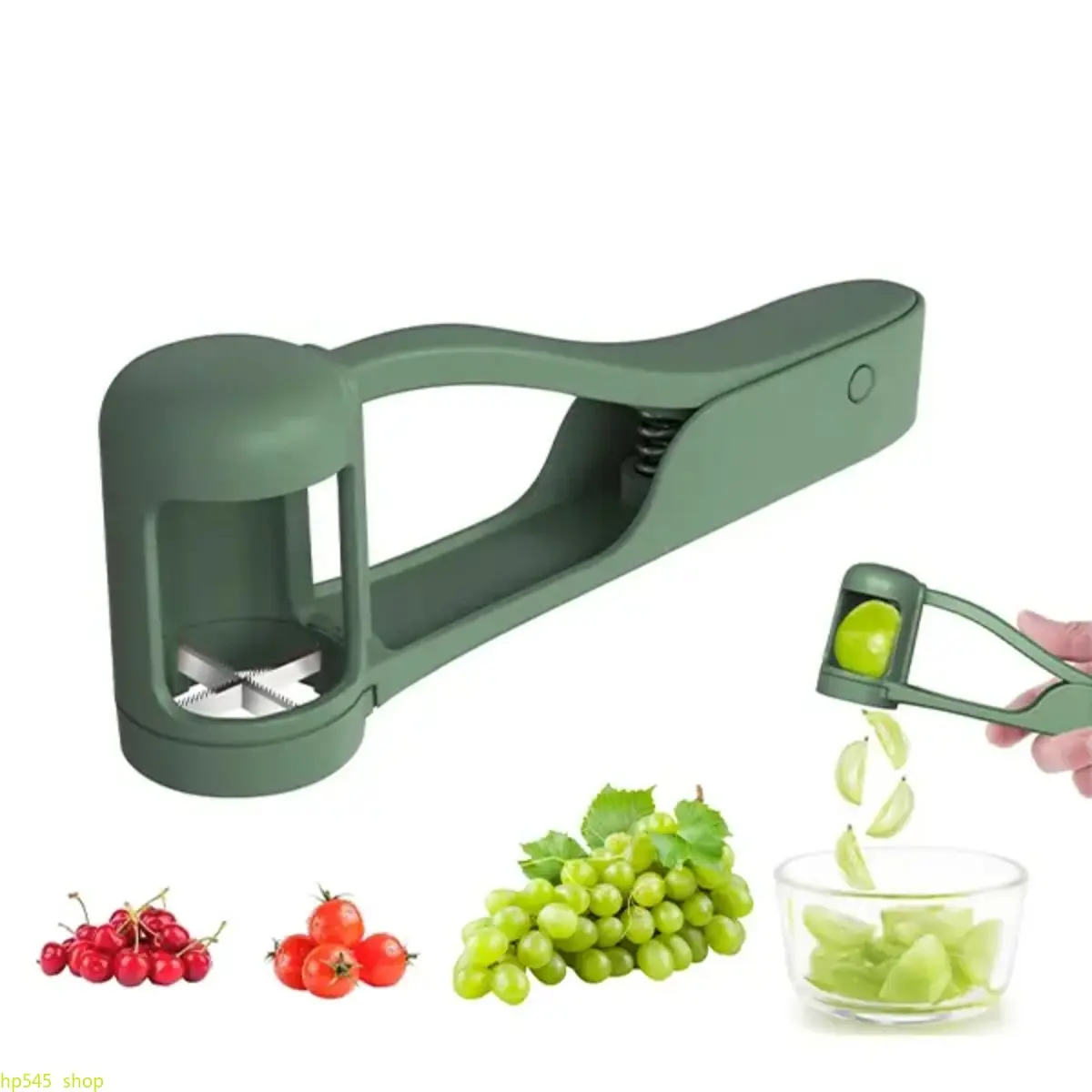 Stainless Steel Sturdy ABS Portable Lightweight Grape Cutter-Slicer, Safe Reusable Kitchen Gadget for 1-3 Year-Olds, Multipurpose Tool for Grapes, Cherry Tomatoes, Cake, Picnic Salad Decor