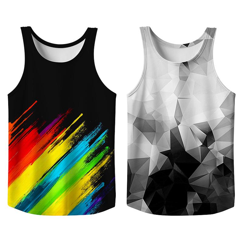 Vintage 2 Pack Oil Painting Tank Top, Trendy Menswear Funny Graphic Tees, Big and Tall Gym Workout Running Tee, Comfy Casual Sleeveless Vests