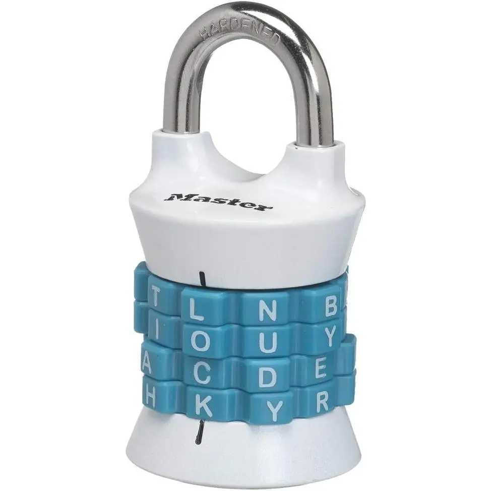 Lock Word Combination Lock, Set Your Own Word Letter Lock for Gym and School Lockers, Indoor Combo Padlock, Colors May Vary, 1535DWD