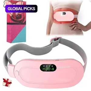 Menstrual Heating Pad Smart Uterus Warmer Belt, Vibrating Abdominal Massage Waist Massager for Relief of Waist Pain and Cramps, Halloween Gift and Fall Essential, Adjustable Heating Temperature, Cordless, Rechargeable Heating Pad