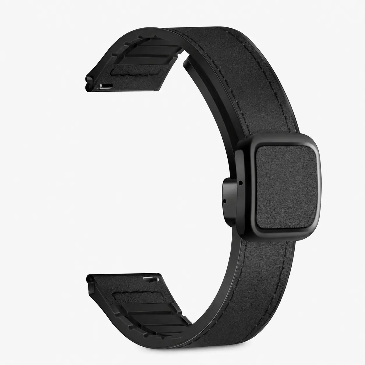 Premium Genuine Leather Watch Strap with Magnetic Square Buckle Compatible with 18mm 20mm 22mm Smartwatches and Fitness Trackers for Men and Women Smart Watch Straps
