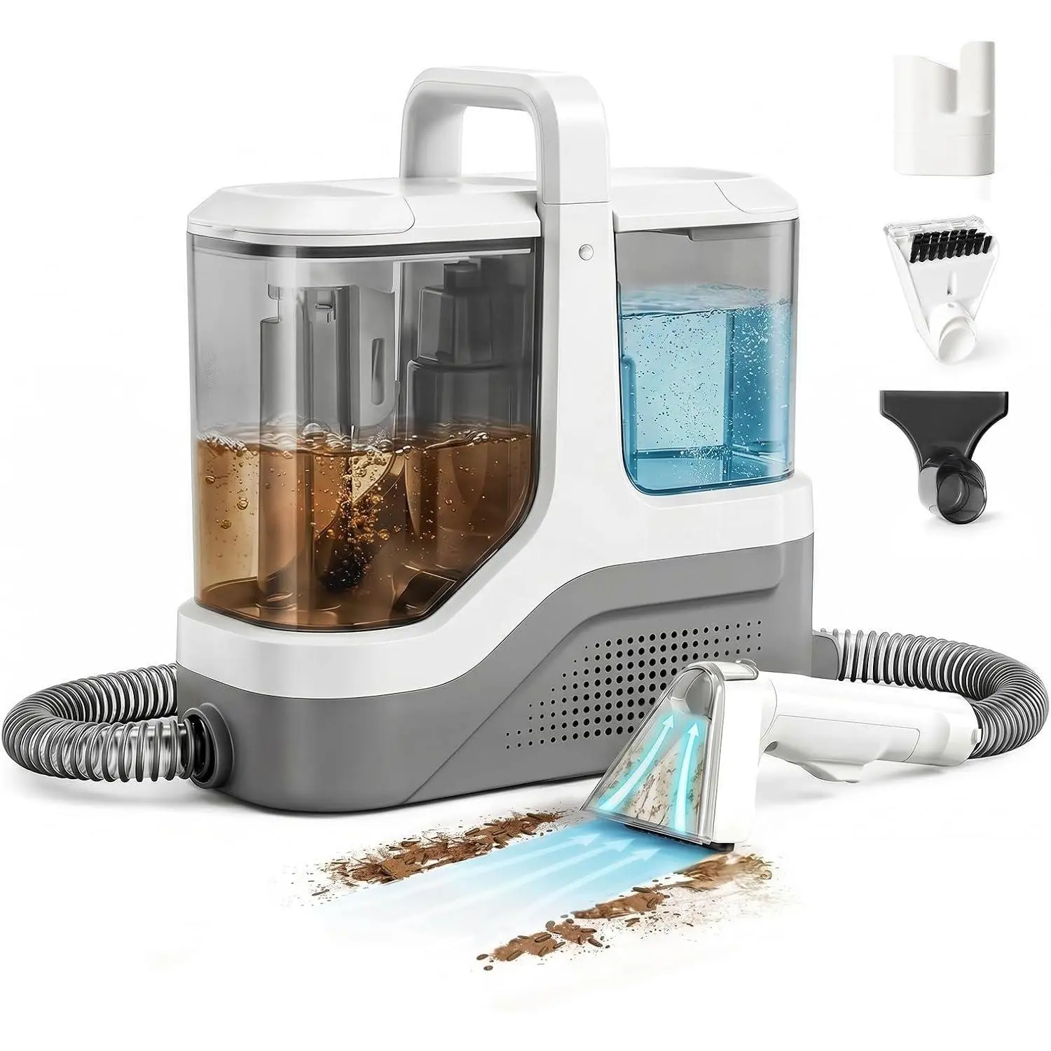 Portable Carpet Upholstery Cleaner Machine with 2.3L+1.3L   | 600W 16kPa  Suction Deep Cleaning Spot Cleaner Shampooer, for  Stain Rug Stair Couch Sofa Handheld Cleaner