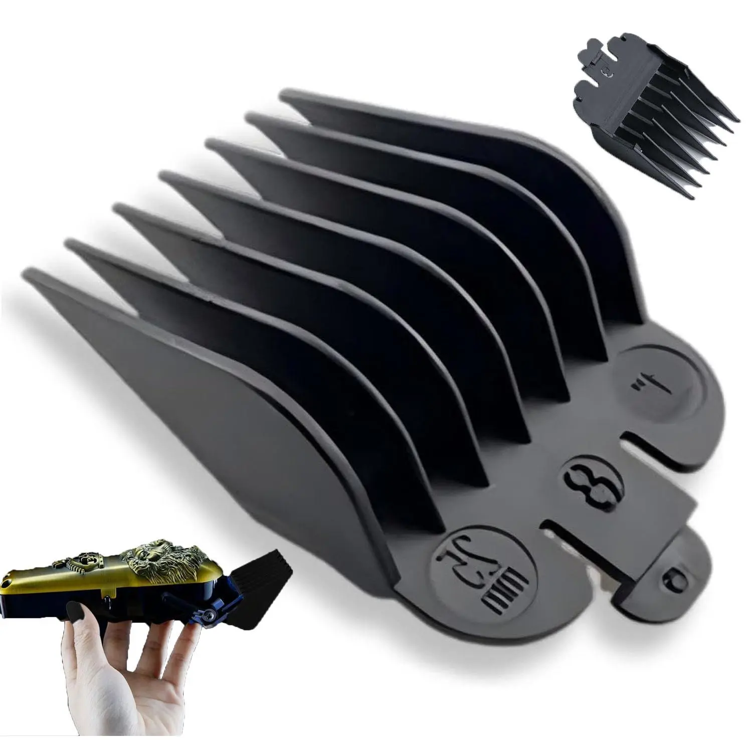 Universal Professional Hair Clipper Guide Combs, Replacement Trimmer Guards Attachments, Multi Size Hair Cutting Accessories for Standard Full Size Hair Clippers and Trimmers