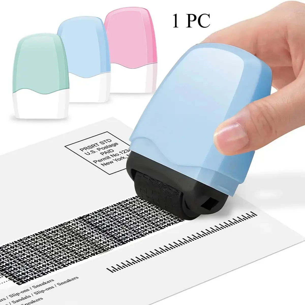 Identity Theft Protection Roller Stamp for Hiding Sensitive Information, 1 Count Confidential Roller Stamp, Anti Theft, Privacy & Security Stamp, Designed for ID Blackout Security, Office Supplies