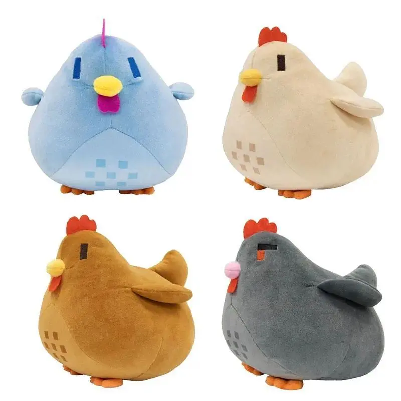 20cm Stardew Valley Chicken Theme Stuffed Animal Plush Pillow, Soft Plush Fabric PP Cotton Fill, Stress Relief Collectible Toy for Children’s Birthday Gifts