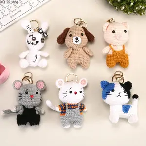 Handmade Crochet Zodiac Animal Keychain, Soft Knitted Plush Bag Charm Accessory for Keys, Backpacks and Daily Carry Decoration