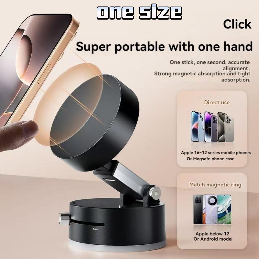 Magnetic Phone Holder with Vacuum Suction Cup, Multifunctional Phone Stand for Home or Office, Phone Accessories for iPhone & Android, Phone Suction Mount