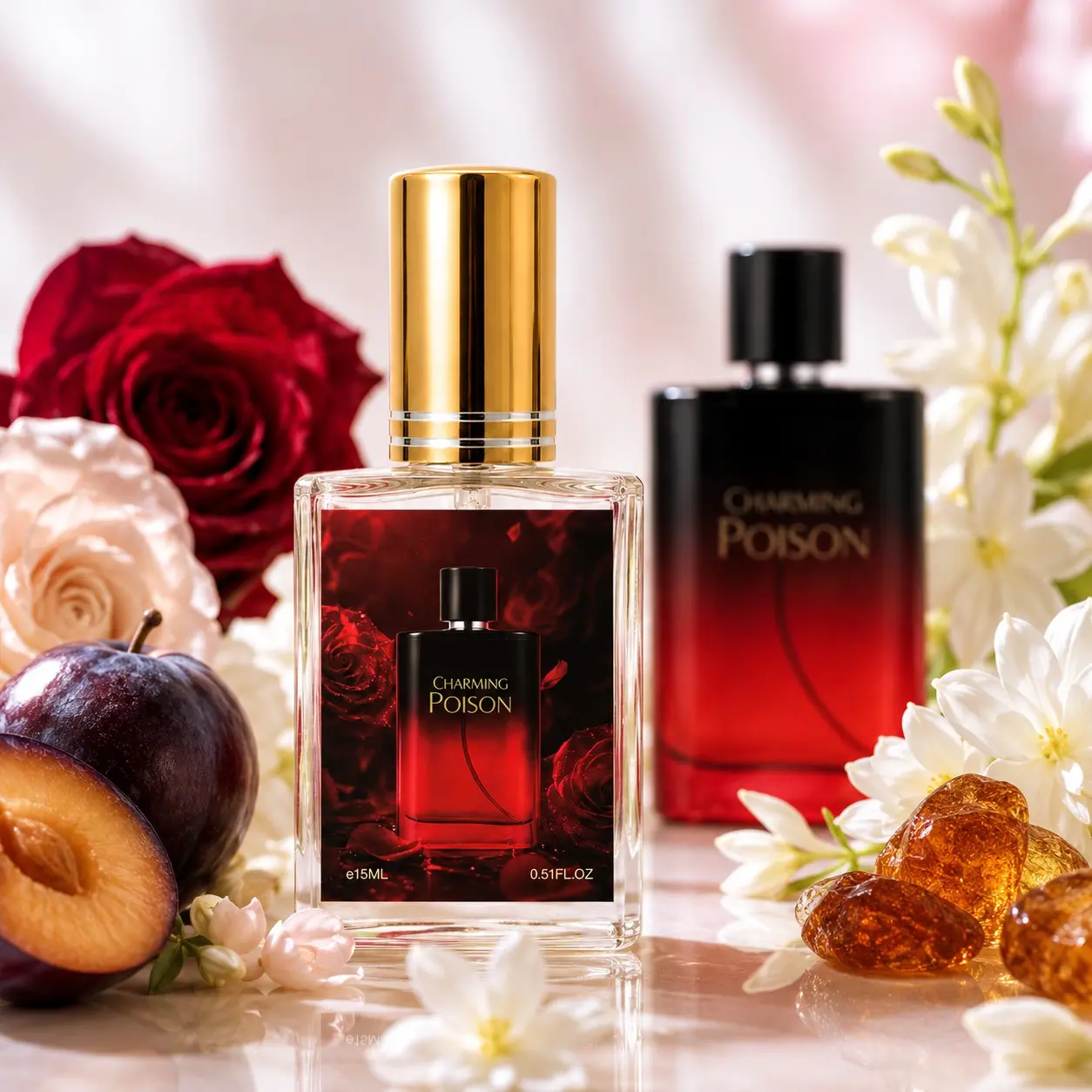 Portable Charming Poison Neutral Eau De Toilette, 15ML, Long-Lasting Oriental Floral Scent, Confidence Boost, Ideal for Dates, Work, Travel, Gifts, Flower Spray Perfume