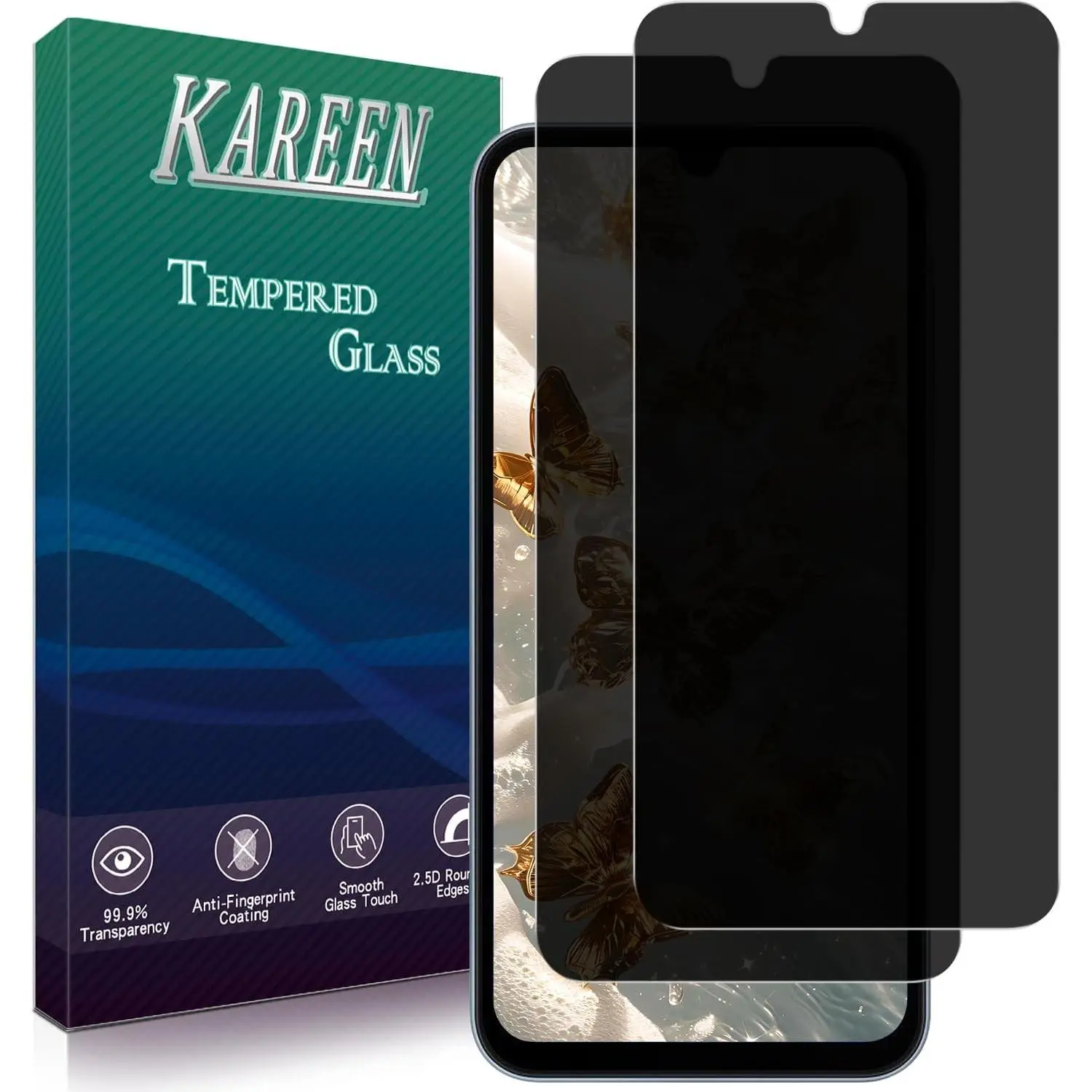 2 Pack Privacy Screen Protector for Samsung Galaxy A15 5G / 4G | Anti Spy Private Tempered Glass, Anti-Scratch, Bubble Free