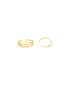 2-layered stacking ring that makes fingers look slender, enamel simple open ring, popular model