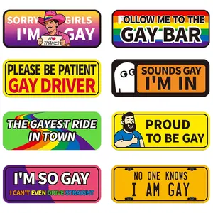 8 pcs/1 set fun bumper stickers, gay pride self-adhesive stickers, car prank stickers; waterproof, sunproof, and fade-resistant; suitable for car bodies, bumpers, etc.; the best choice for creative sticker enthusiasts.