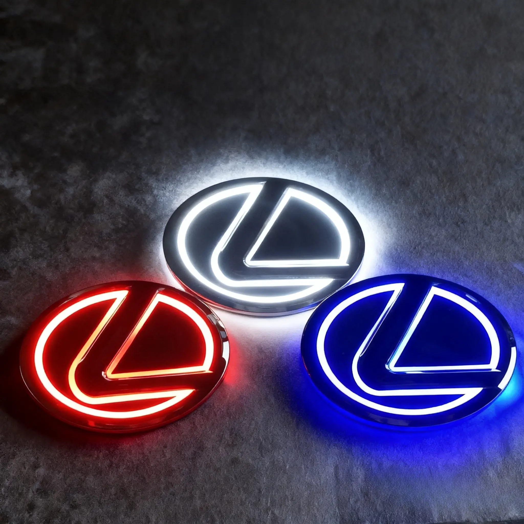 5D Luminous LED Rear Emblem Trunk Logo Light - 4.13in x 2.69in（10.5cm x 6.85cm）Water-Resistant LED Tail Light, Car Vehicle Decoration Fit for ES240, ES300h, GS300, RX450h Exterior Accessories, Luminous Emblem, Ct200h
