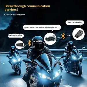 D90 Motorcycle Helmet Bluetooth Headset, Two-Person Cross-Brand Intercom, Multi-Person Grammy Sound, Waterproof, Noise-Canceling for Riding
