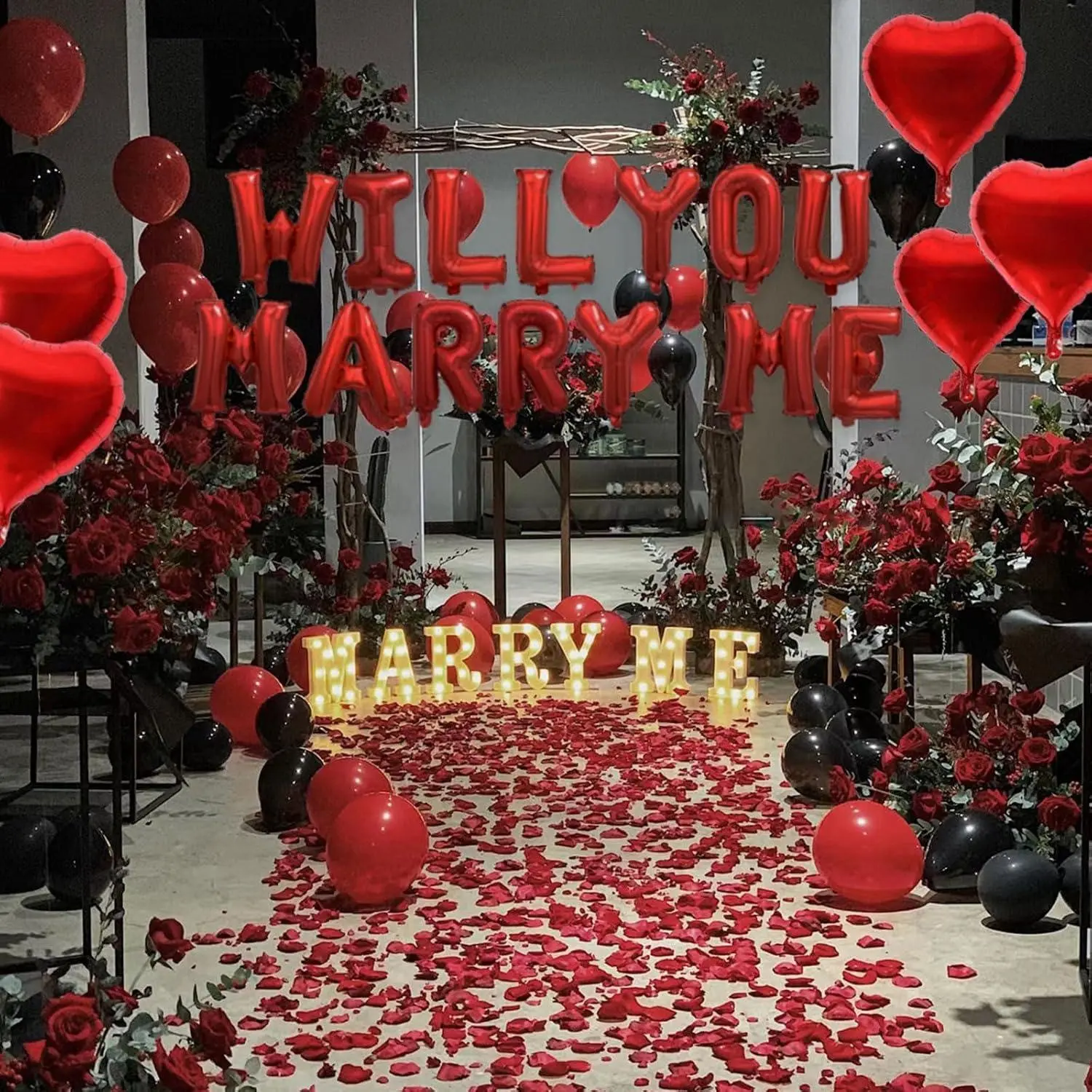 Valentine's Letter Balloons Will You Marry Me Heart Balloon Wedding Atmosphere Setup, Romantic Decoration Party Supplies, Balloon Letters