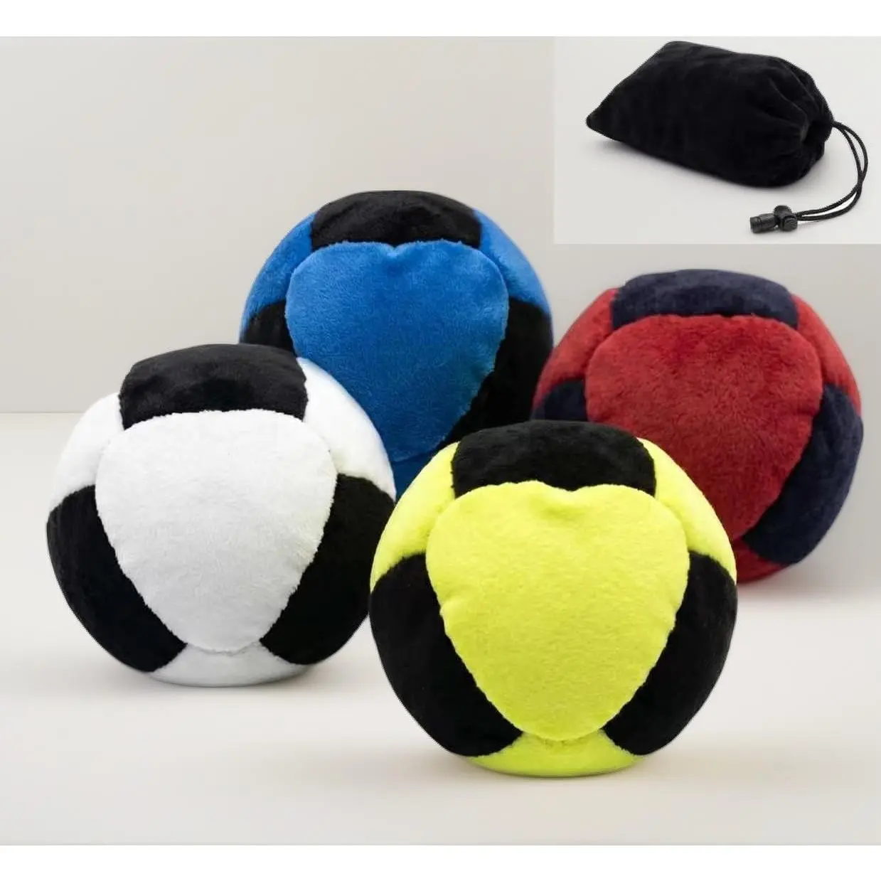 Hacky Footbag 4 Pack, Sand Filled Hacky Ball, Durable Dirt Footbags for Foot Sports, Beginners Outdoor