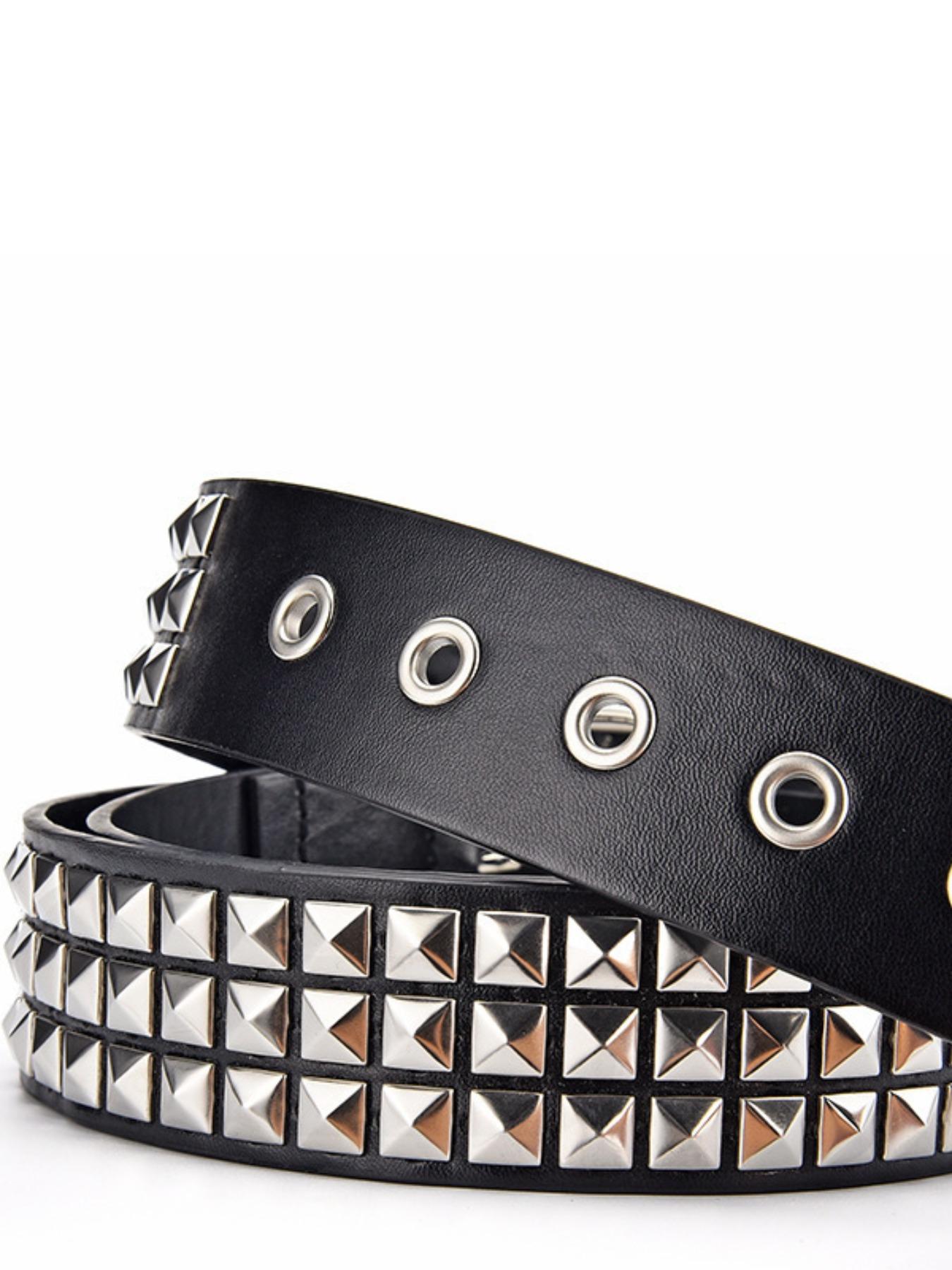 Punk Style Studded PU Leather Belt, Fashion Belt for Party, Daily Clothing Decor, Trendy All-match & Exquisite Belt for Birthday Gift, Studded Waist Belt, Belts Men, Design Belt, Cool Belts