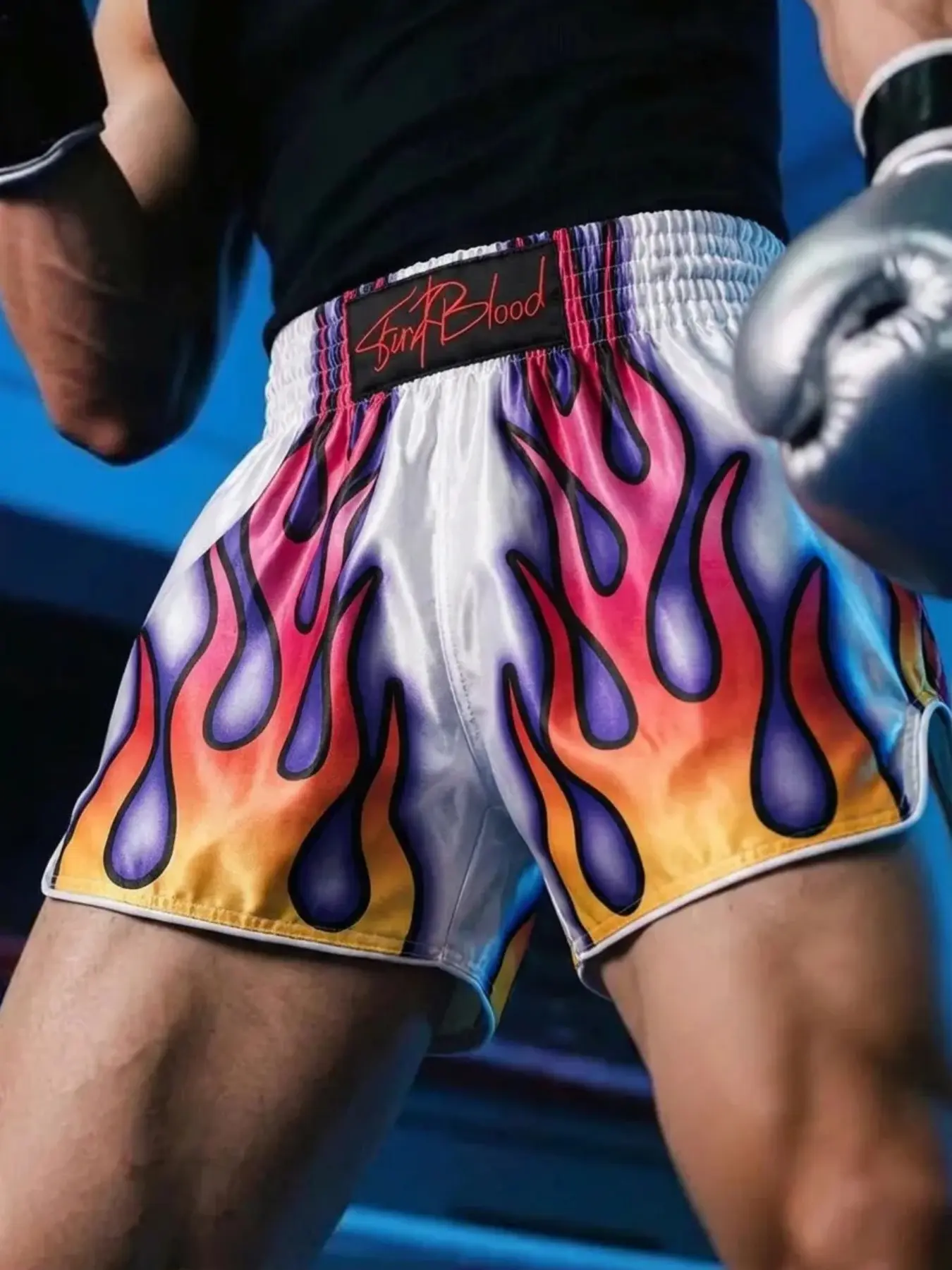 2026 New Gradient Flame Streetwear Shorts, Ultra-Soft Satin Muay Thai Trunks, Functional Breathable Boxing Shorts for Men, All-Season Multi-Use Athletic Shorts for Gym Training, Casual Outfits & Light Outdoor Activities