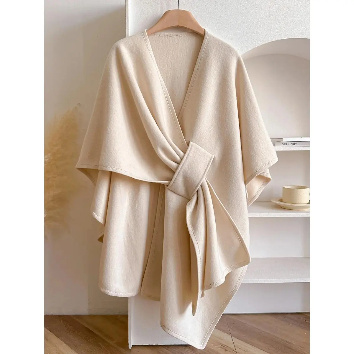 Women's Simple Plain Wrap, Soft Warm and Cozy Layering Piece for Everyday Wear and Informal Outings, Casual Soft Scarf, Tencel, Multifunctional, Minimalist, Shawl, Wrap Style