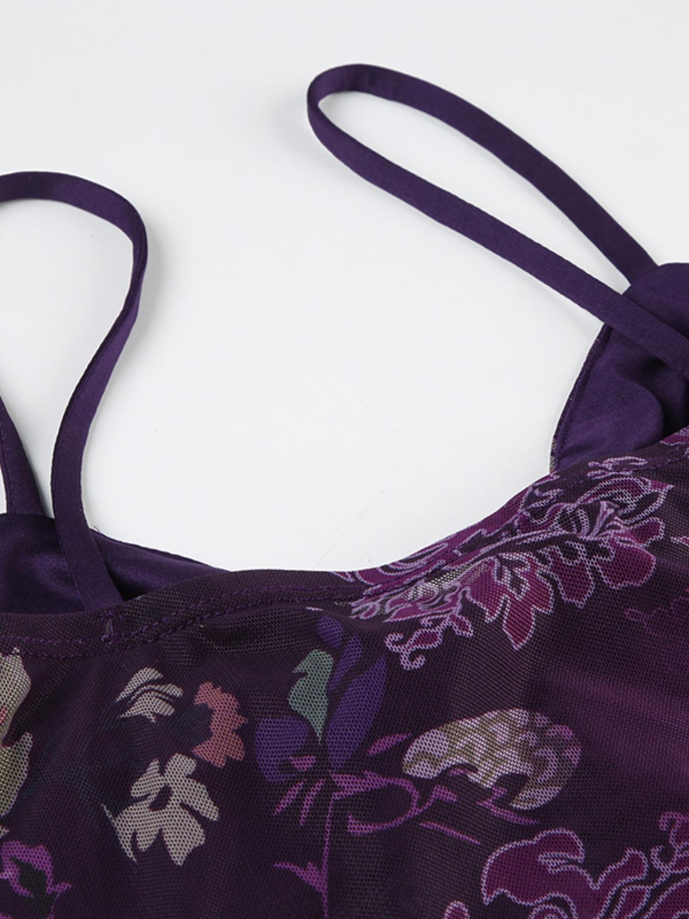 Women's Floral & Paisley Print Cami Top, Boho Sleeveless Spaghetti, Vintage Casual Top for Summer, Women's Clothing for Daily Wear