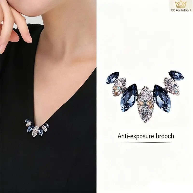 Rhinestone Brooch Pin for Women, Aesthetic Elegant Crystal Fashion Accessory, Chic Clothing Cover Up Safety Pin with Sparkling Diamond Design, Stylish Modesty Pin for Dresses, Shirts, Sweaters & Daily Outfits