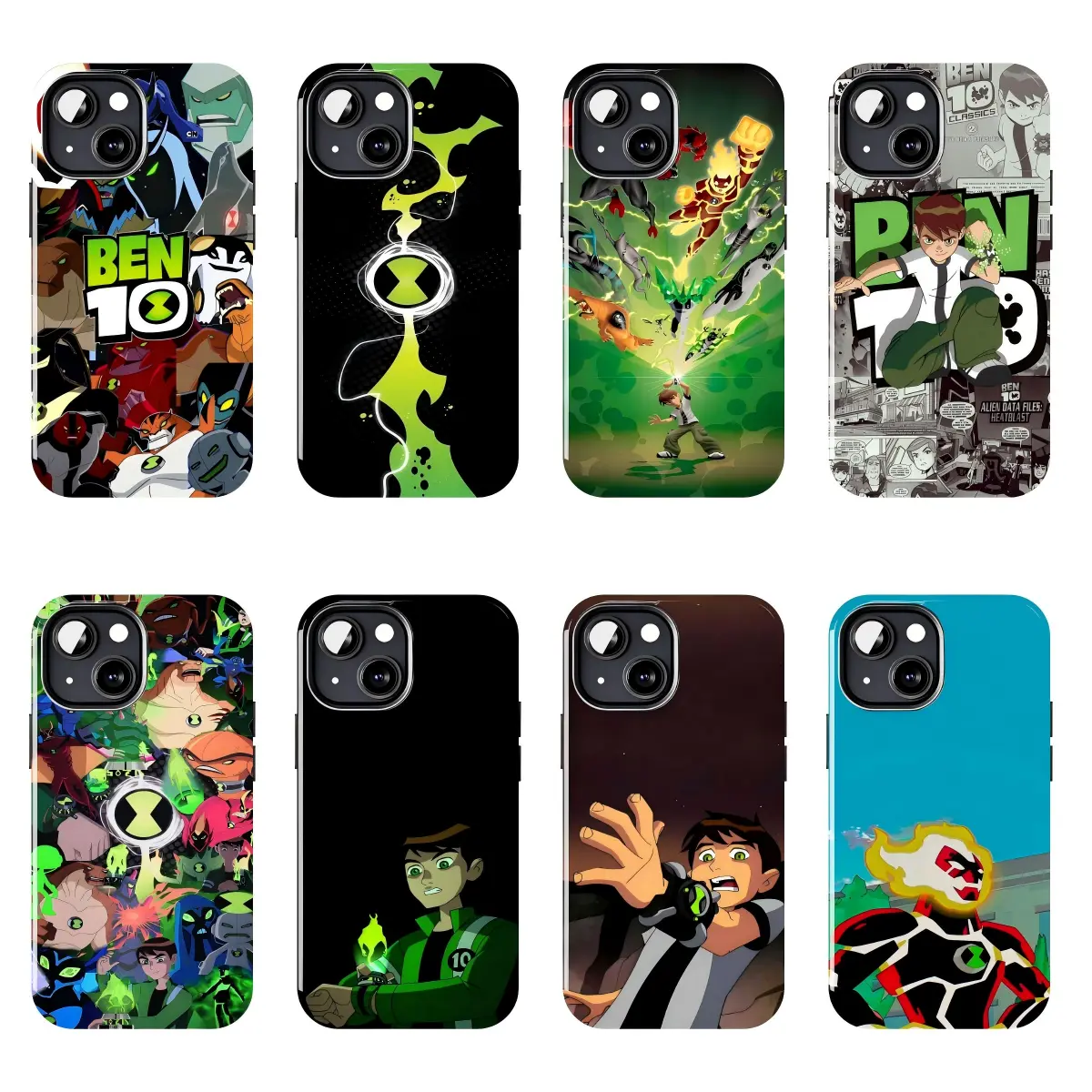 Ben 10 Omnitrix Alien Cartoon Phone Case, Soft TPU Shockproof Cover for iPhone 16/15/14/13/12 Pro Max, Classic Kids Animation Protective Case