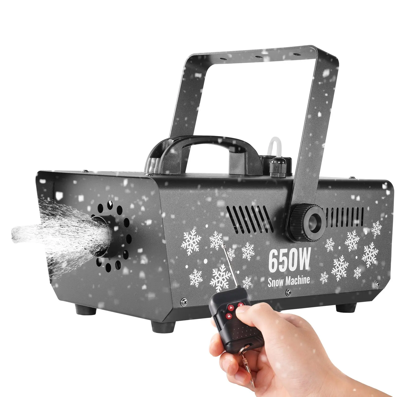Snow Machine, 650W Wireless Remote Control Snow Maker Machine with 1L Tank High Output Portable Premium Artificial Snowflake Machines for Christmas Holidays Parties Wedding Stage Effect